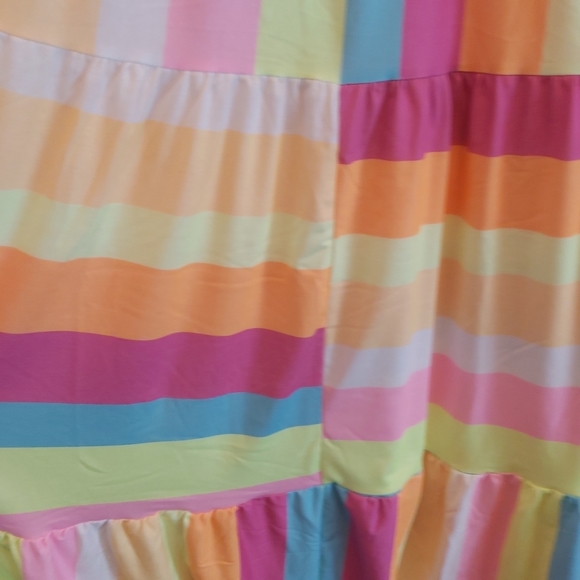 ⭐HOST PICK⭐ 087. Yellow Color Block Striped Bow Knot Straps Maxi Dress Size M - Picture 12 of 13